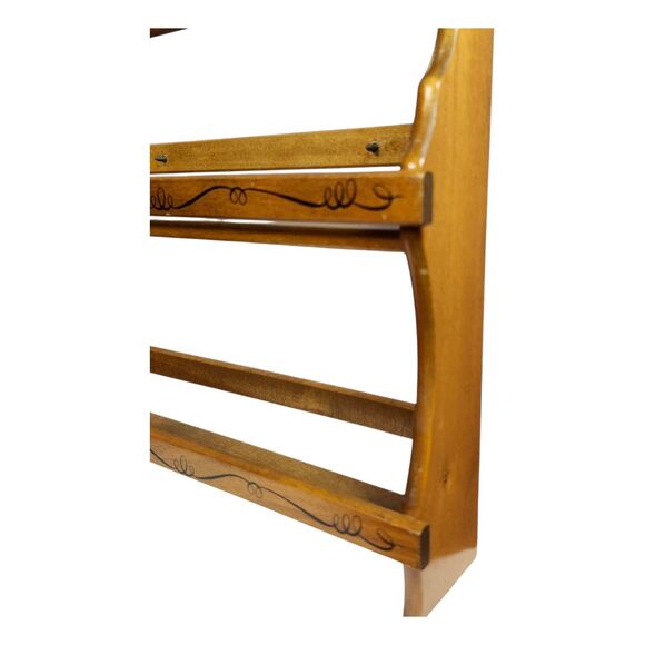 Vintage Wagner and Sons Spice Rack 2 Tier Wood Shelf Wall or Free Stand - Picture 16 of 16